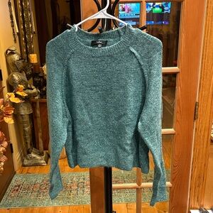 Lulu's Teal Knit Crew Neck Sweater